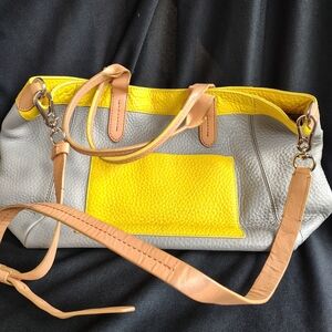 Cole Haan Yellow and Gray Shoulder Bag